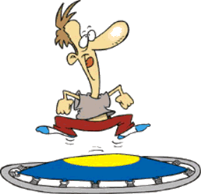Cartoon of adult trampolinist